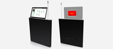 Display Monitor retrattile sollevatore motorizzato a doppio schermo con schermo posteriore e microfono di sollevamento (30 °)