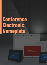 Scarica l'opuscolo della targhetta elettronica per conferenze D7022MIC