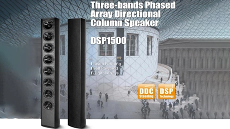 Soluzione di altoparlanti a colonna direzionale Phased Array serie DSP1500 per sala conferenze