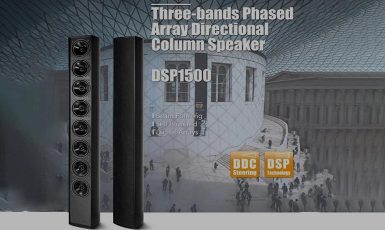 Soluzione di altoparlanti a colonna direzionale Phased Array serie DSP1500 per sala conferenze