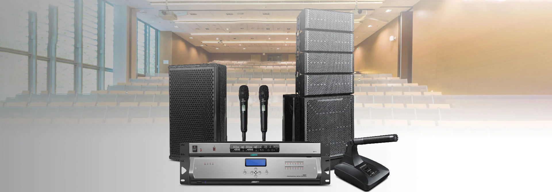 Sistema audio professionale per sale conferenze di grandi dimensioni