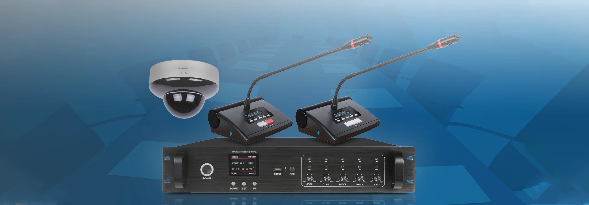Soluzione di sistema di conferenza Wireless a infrarossi per sala conferenze D6701