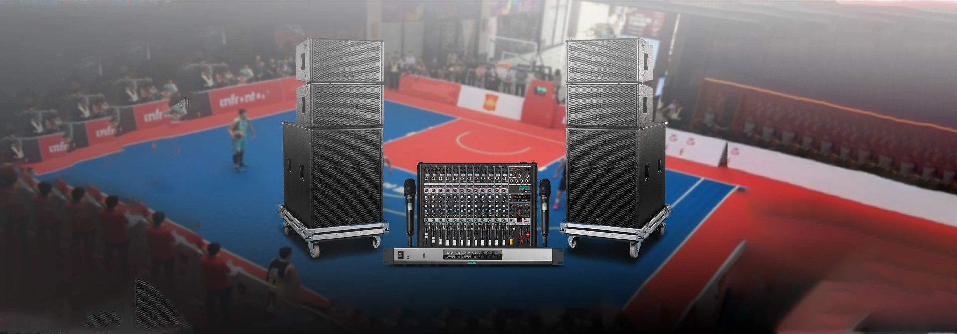 Soluzione di sistema audio professionale per campo da basket