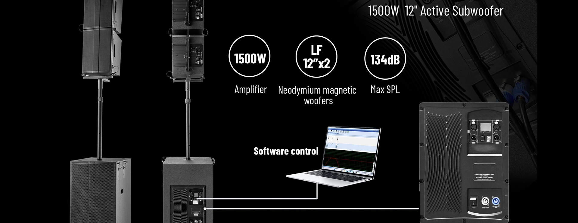 Sistema di altoparlanti Line Array attivo professionale