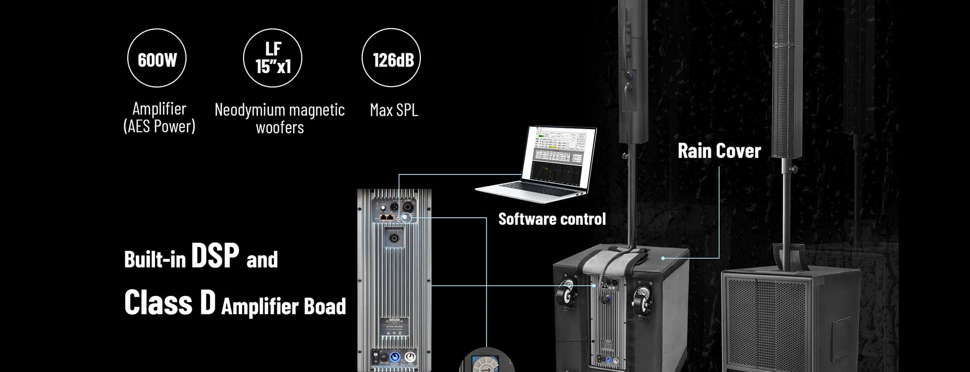 Altoparlante a colonna Line Array professionale