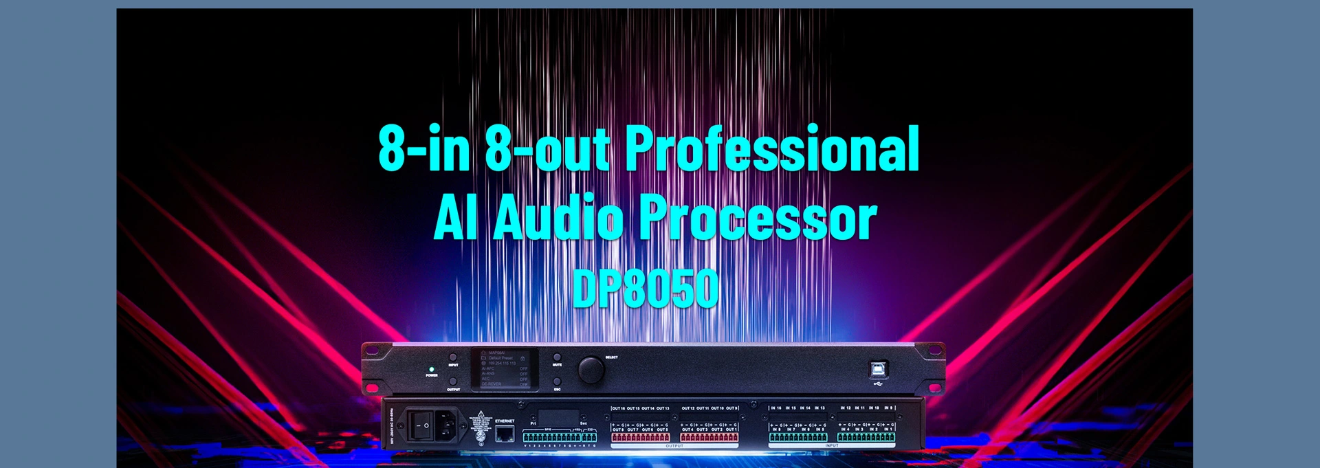 Processore Audio Al professionale 8-in 8-out