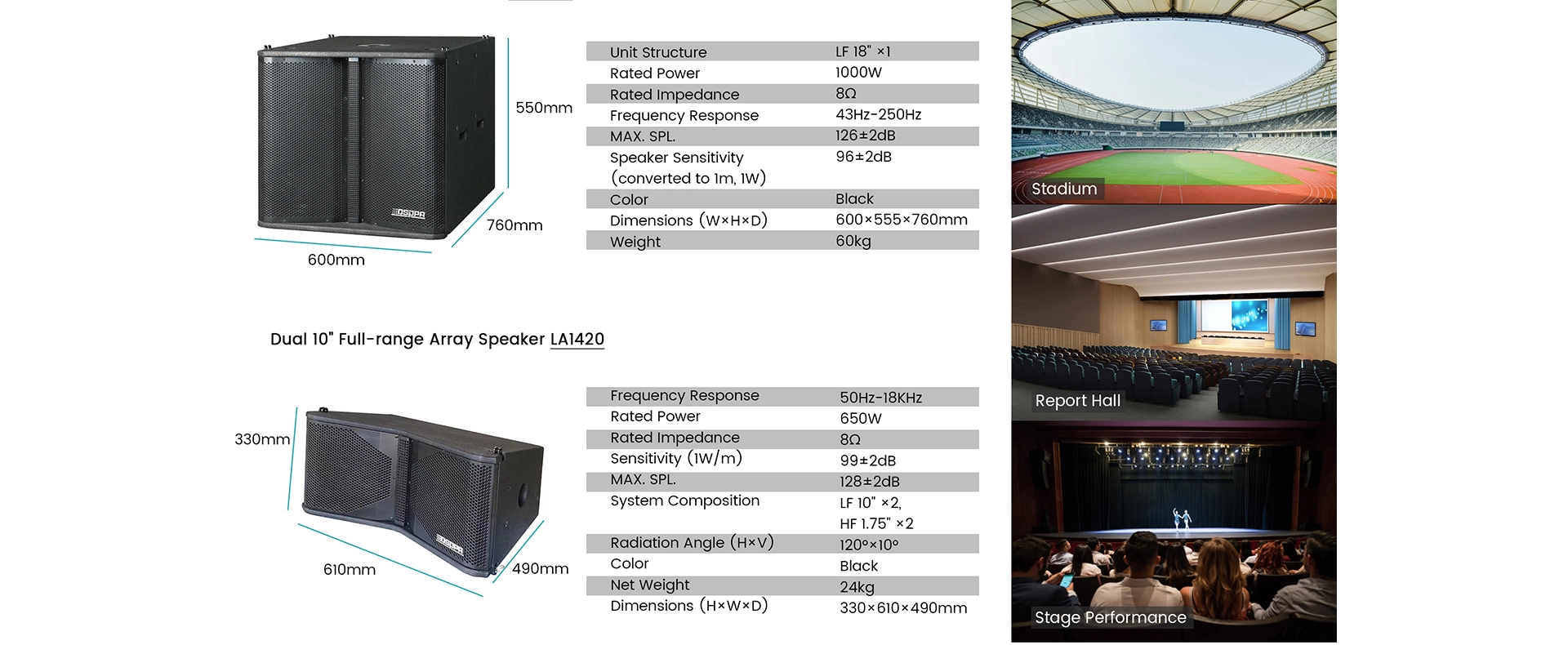 Subwoofer Array passivo da 18 pollici 500W