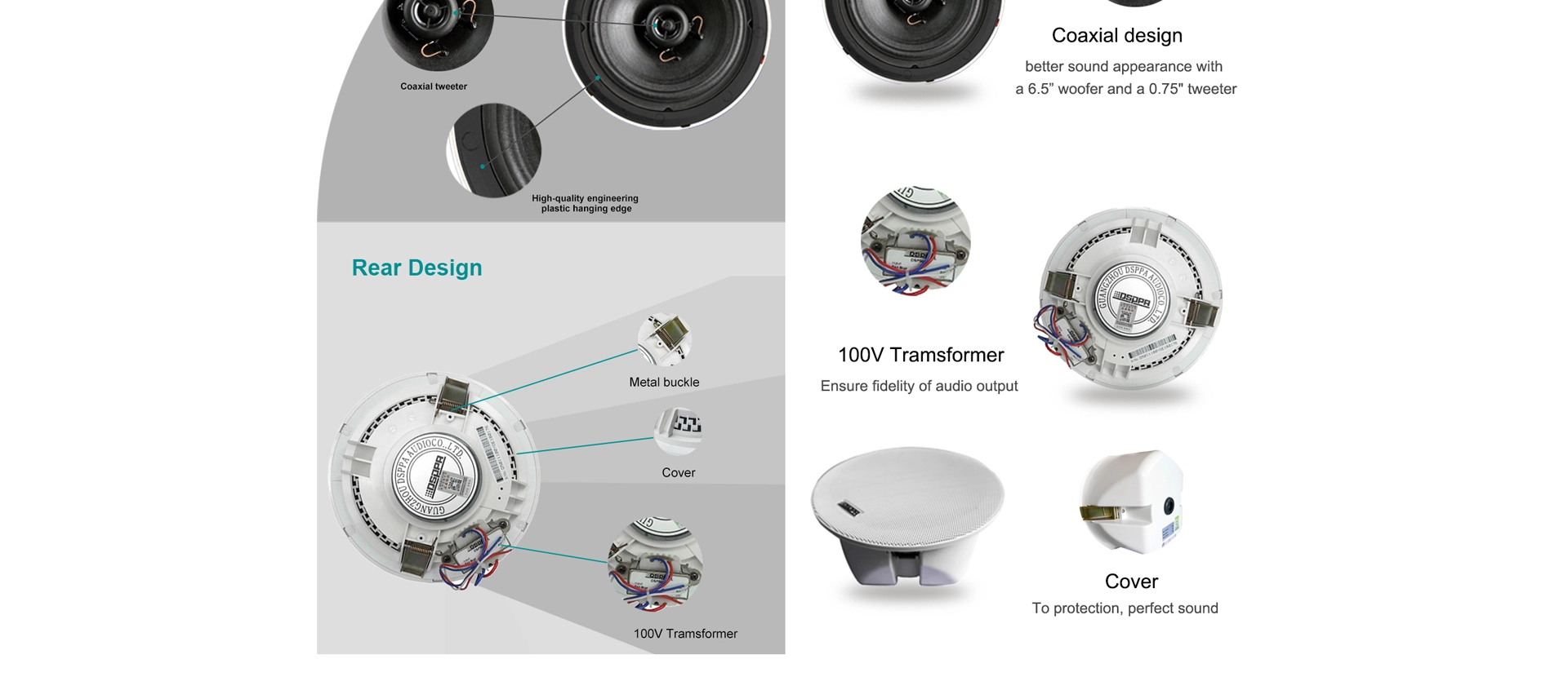 Altoparlante da soffitto da 6.5 ''10W 8 Ohm