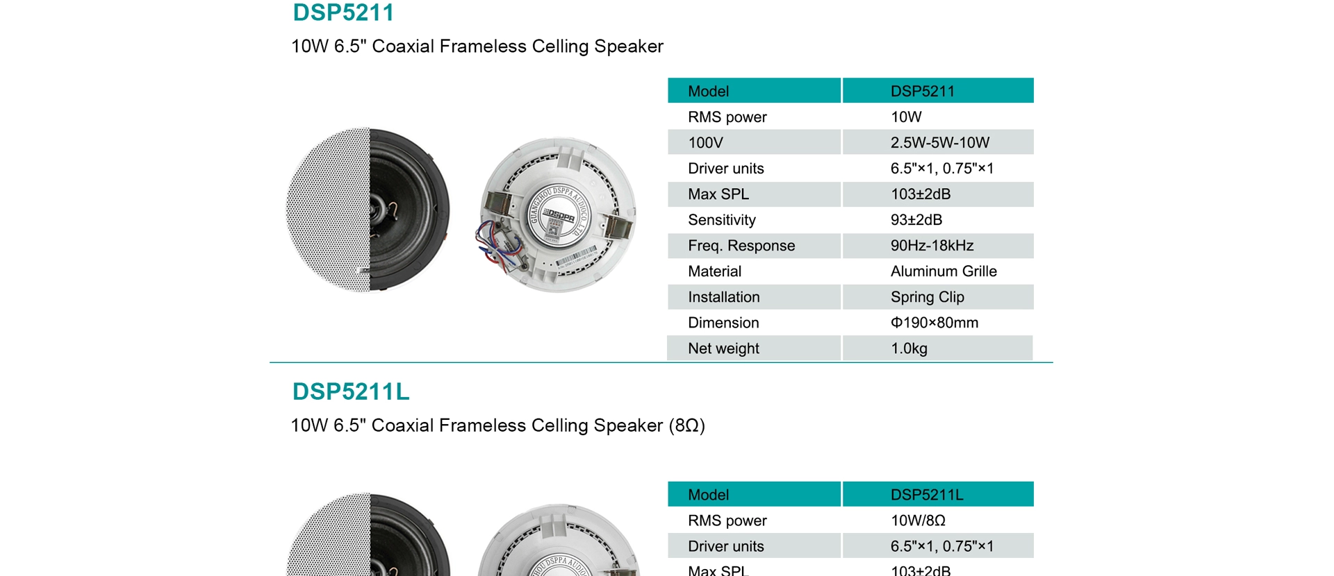 Altoparlante da soffitto da 6.5 ''10W 8 Ohm