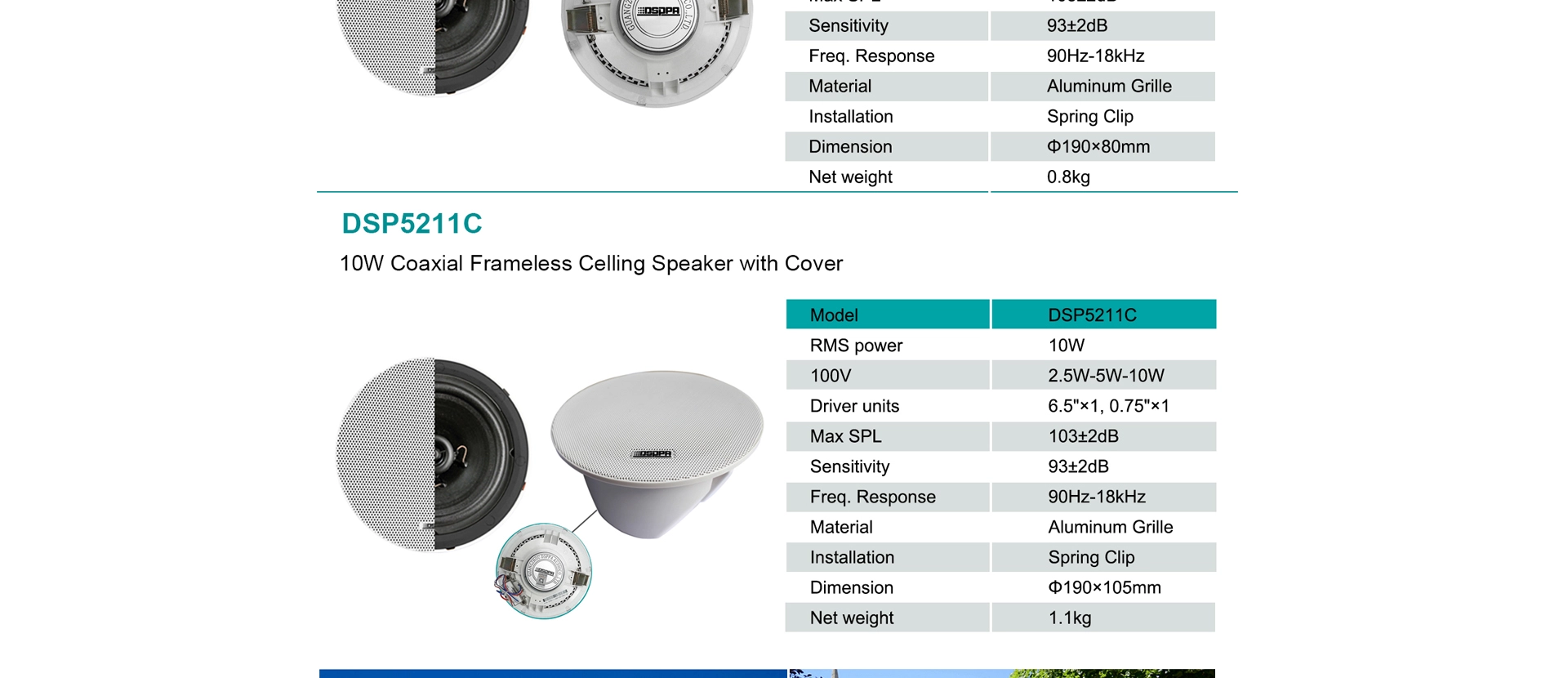 Altoparlante da soffitto da 6.5 ''10W 8 Ohm