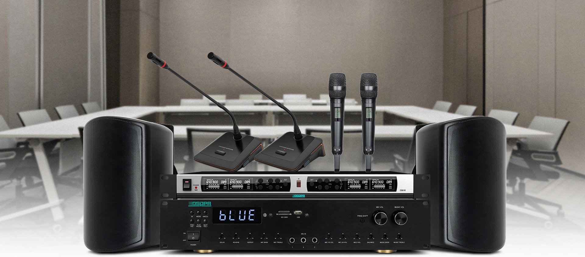 Amplificatore per conferenze Stereo 2x130W