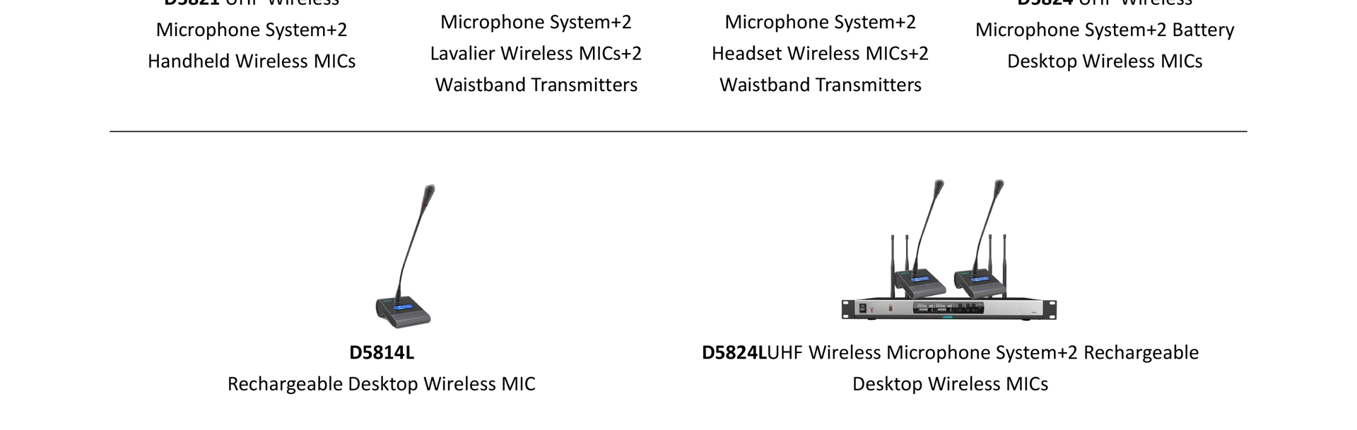 Ricevitore del sistema microfono Wireless a 2 canali