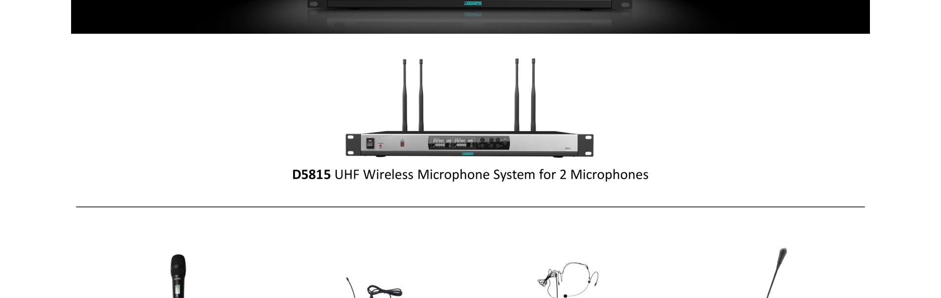 Ricevitore microfono Wireless a 2 canali