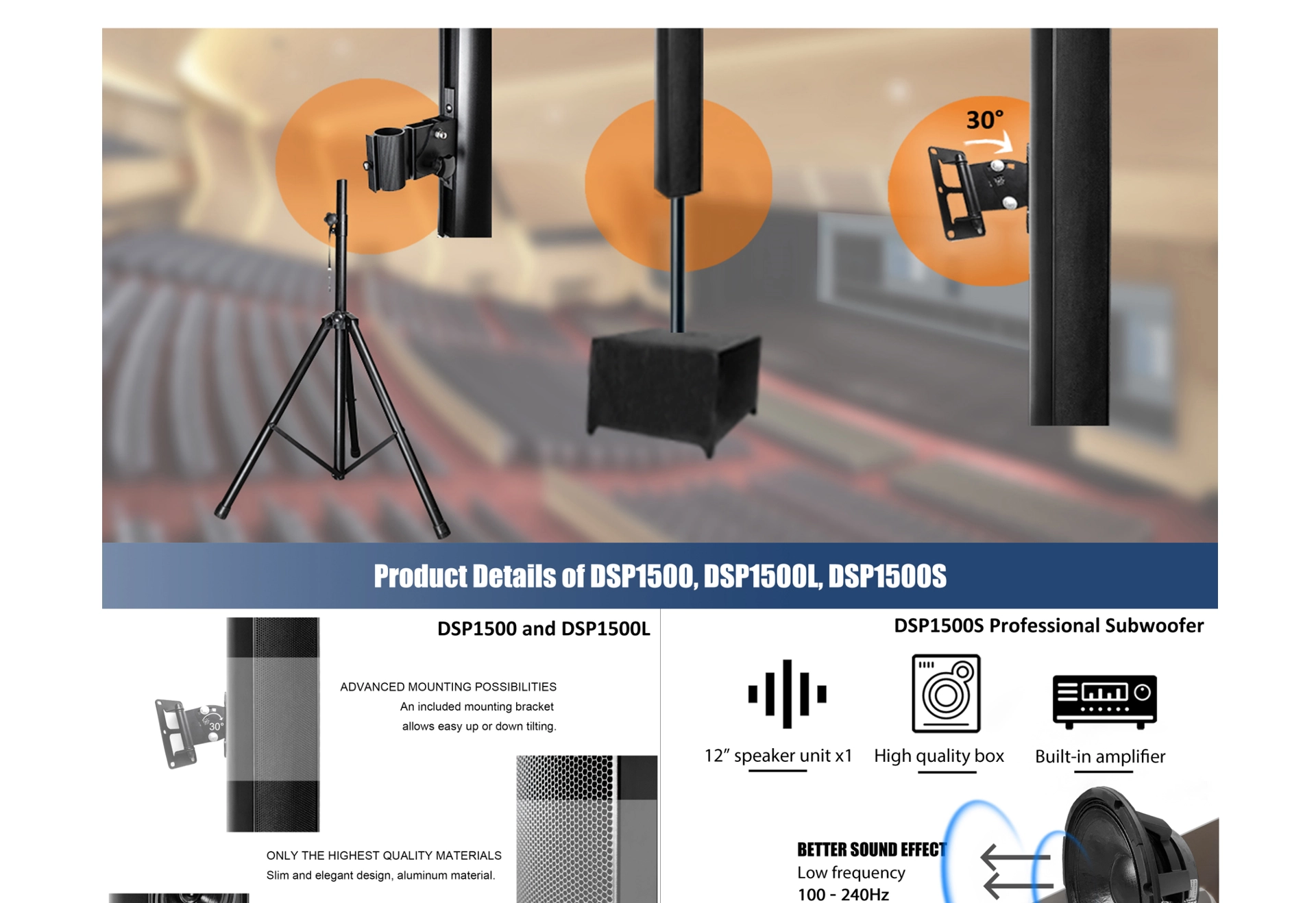 Altoparlanti orientabili digitalmente Array 8x25W