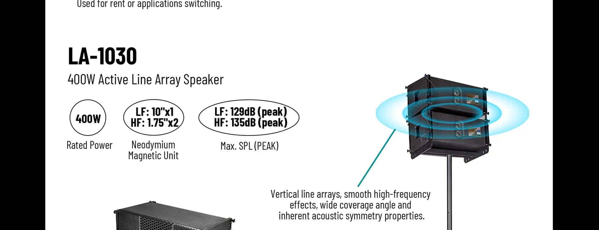 Sistema di altoparlanti Line Array attivo portatile