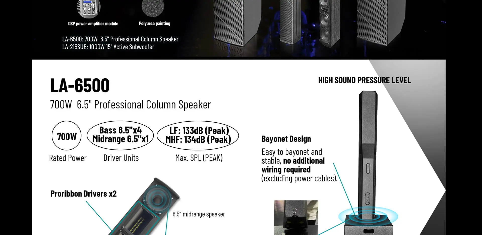 Sistema Line Array attivo portatile