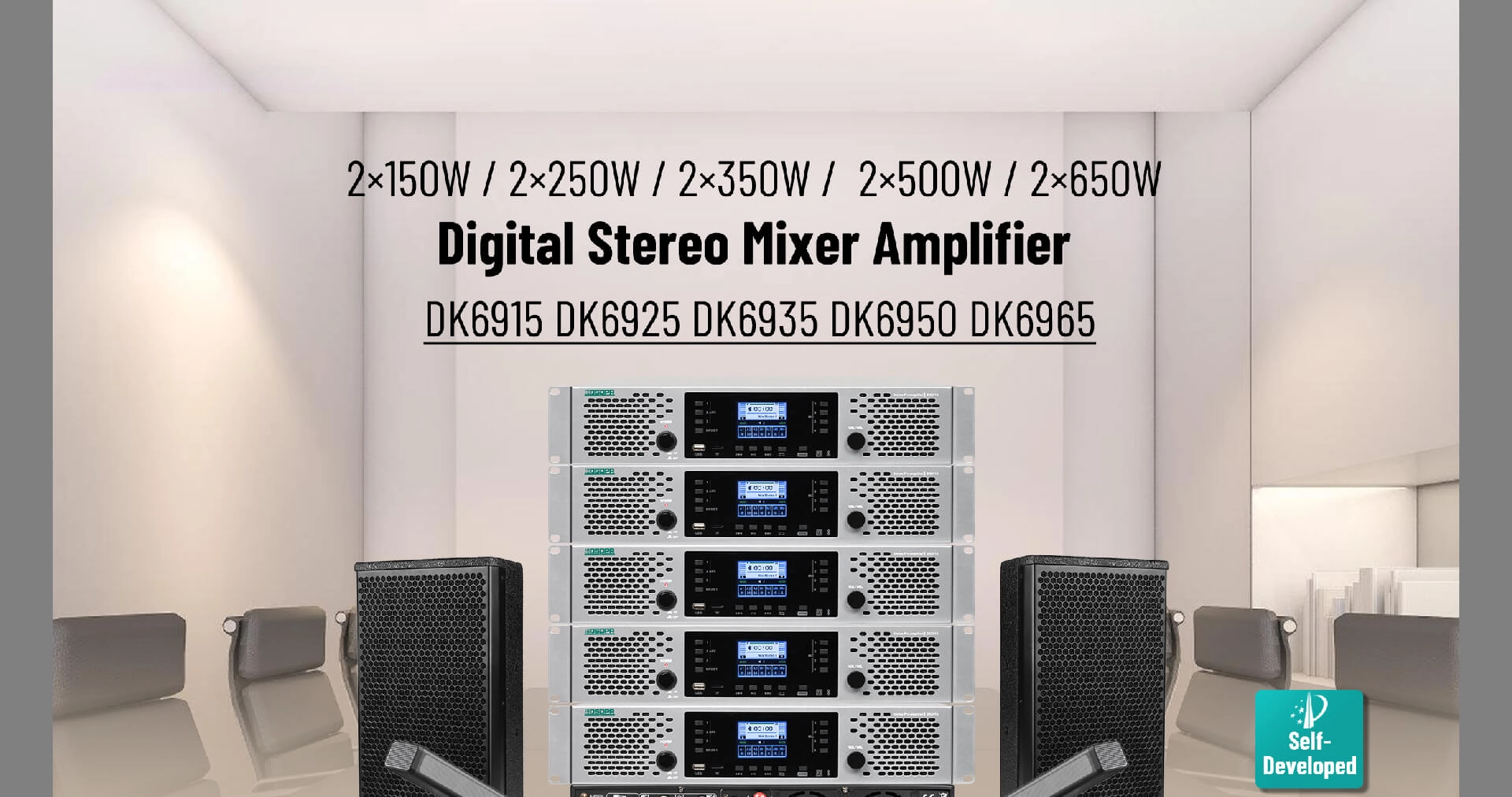 Amplificatore Mixer Stereo digitale 2x250W